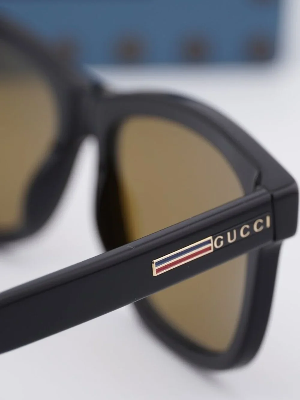 Gucci GG0824S 006 Men Rectangle Sunglasses - Black / Brown